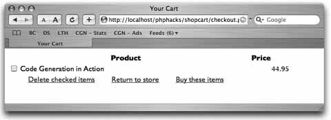 Hack 66. Create a Shopping Cart